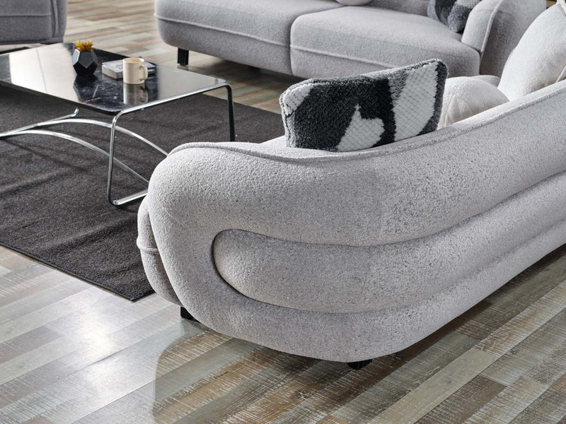 Marsilya 4-pieces (2 Sofa & 2 Chair) Livingroom Set Grey in Grey - 101-MAR-FER875-3311