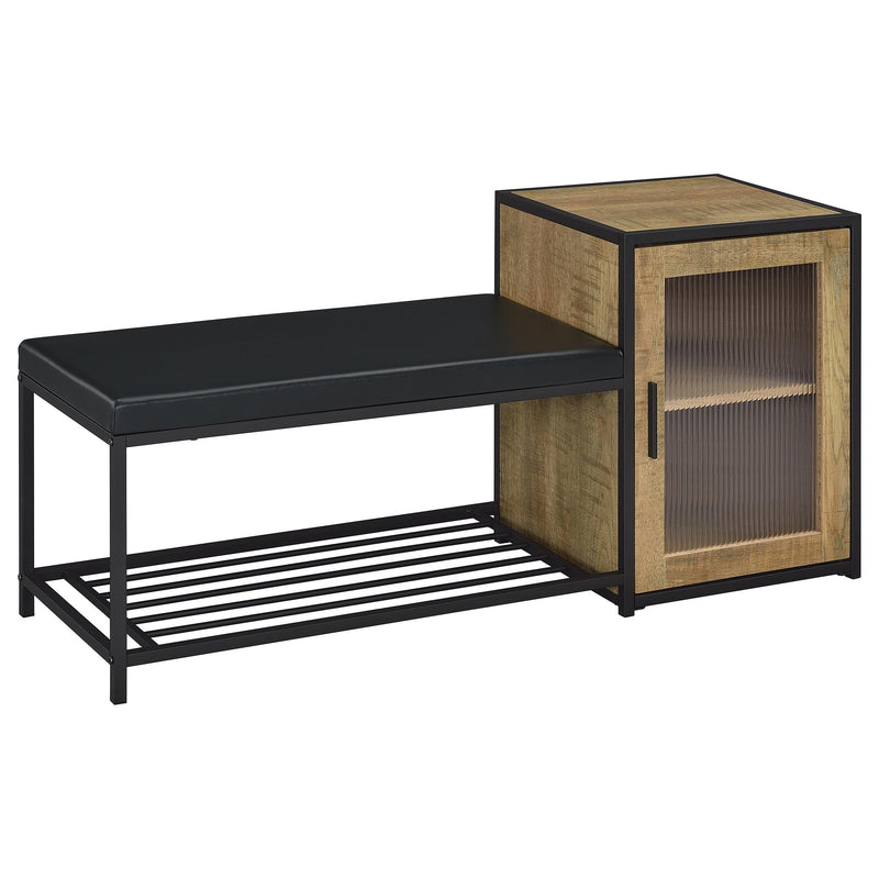 Martino Shoe Storage Entryway Bench with Cabinet Mango and Black - 910224