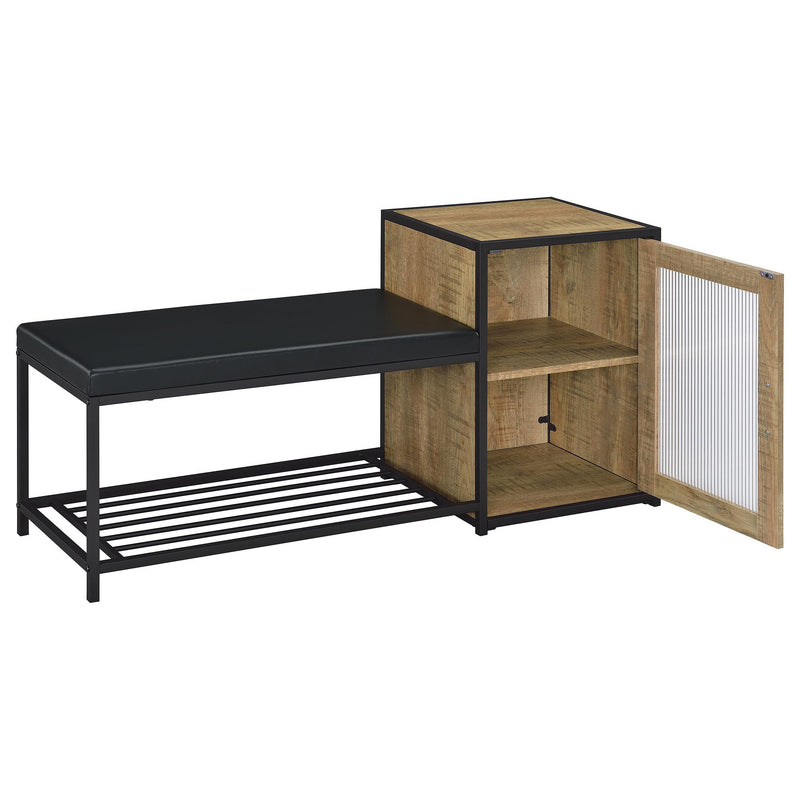 Martino Shoe Storage Entryway Bench with Cabinet Mango and Black - 910224