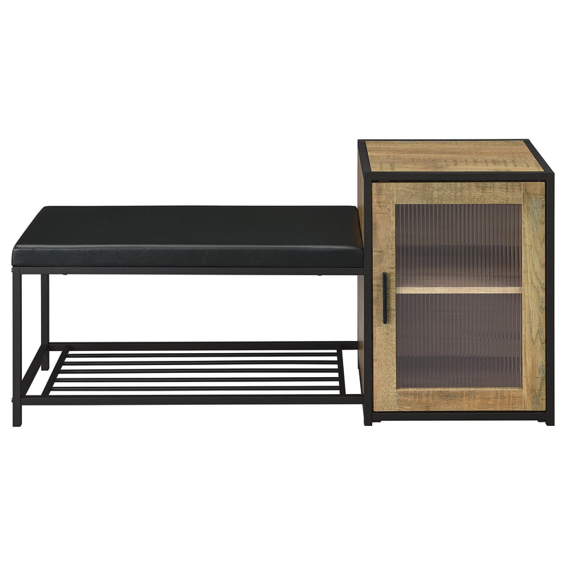 Martino Shoe Storage Entryway Bench with Cabinet Mango and Black - 910224