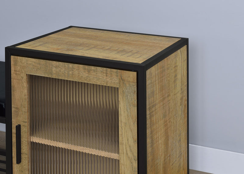 Martino Shoe Storage Entryway Bench with Cabinet Mango and Black - 910224