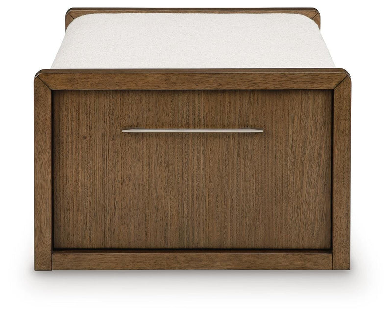 Marxmore Brown Upholstered Ottoman with Storage - T983-20