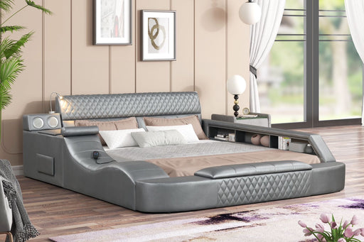Massage Gray Queen Bed - MASSAGE-GY-Q-BED