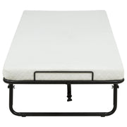 Massey Twin Folding Bed Frame with Memory Foam Mattress Black - 305686T