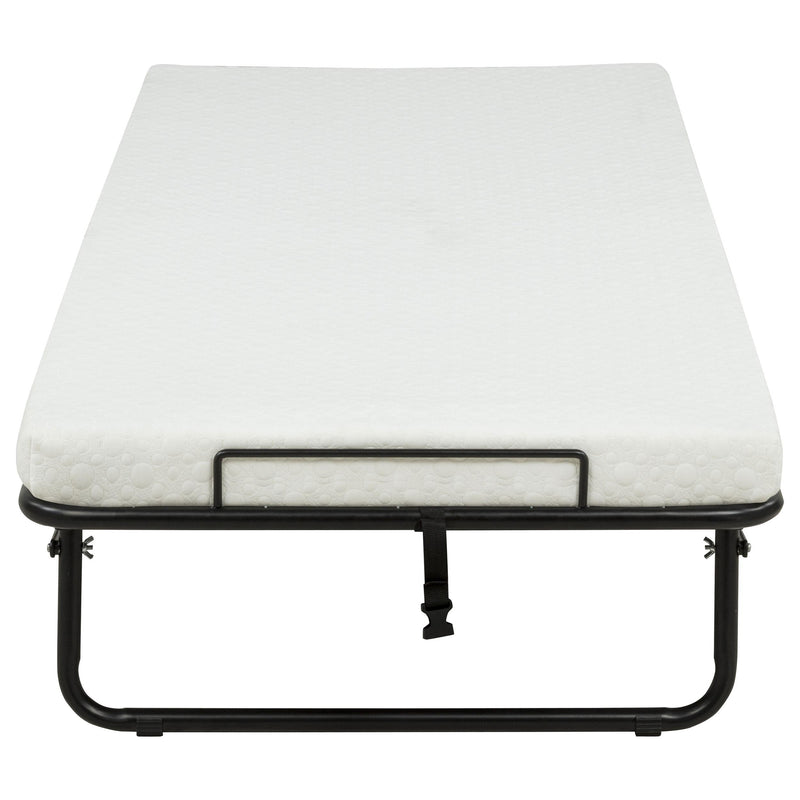 Massey Twin Folding Bed Frame with Memory Foam Mattress Black - 305686T