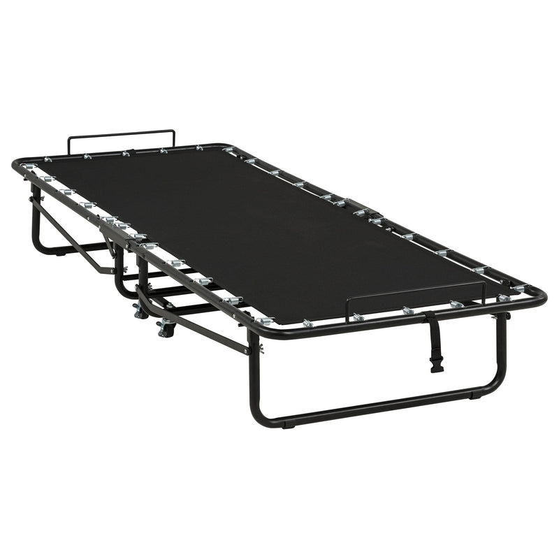 Massey Twin Folding Bed Frame with Memory Foam Mattress Black - 305686T