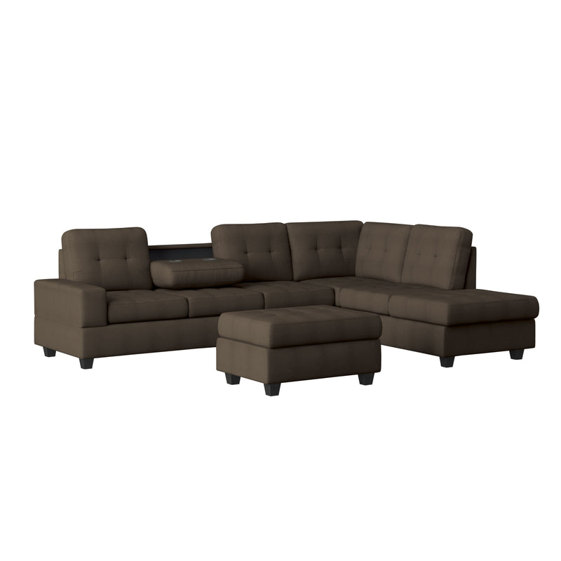 Maston Chocolate Reversible Sectional - Gate FurnitureSectional