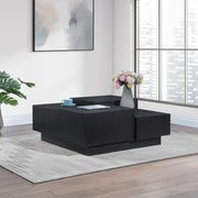 Mateo Oak Veneer Coffee Table in Black - 256Black-CT