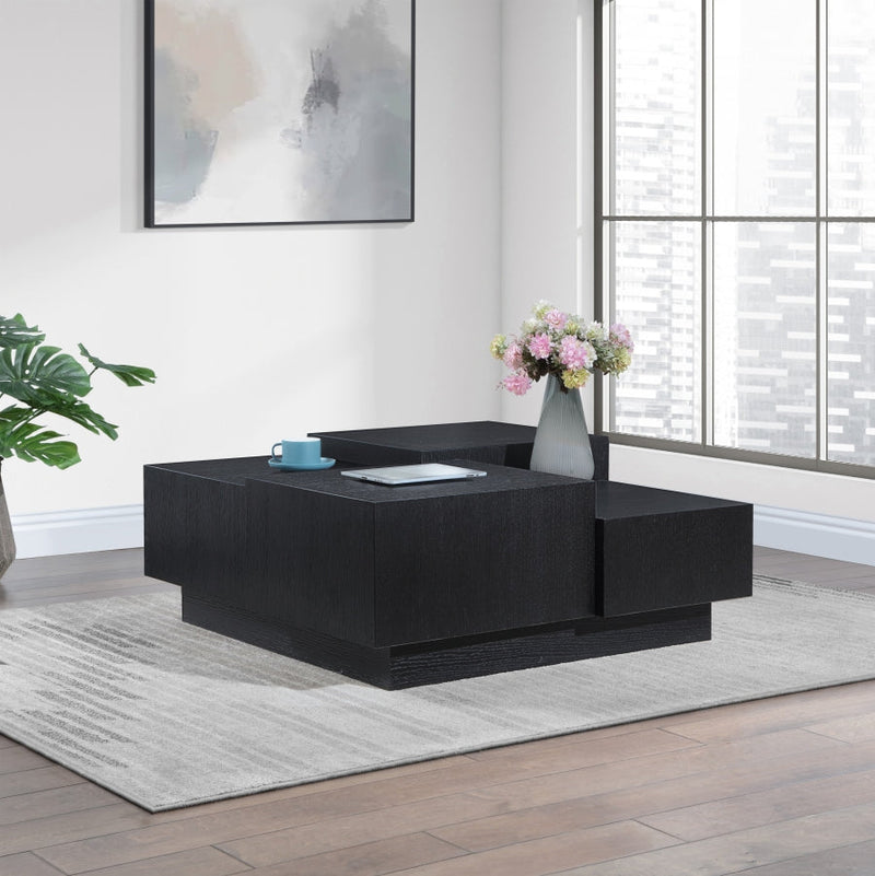 Mateo Oak Veneer Coffee Table in Black - 256Black-CT