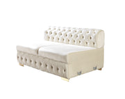 Matilda Ivory Velvet Double Chaise Sectional - Gate FurnitureSectional