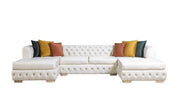 Matilda Ivory Velvet Double Chaise Sectional - Gate FurnitureSectional