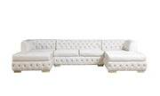 Matilda Ivory Velvet Double Chaise Sectional - Gate FurnitureSectional