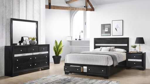 Matrix Full 4 Pc Bedroom Set in Black - Matrix Full 4 Pc Bedroom Set in Black