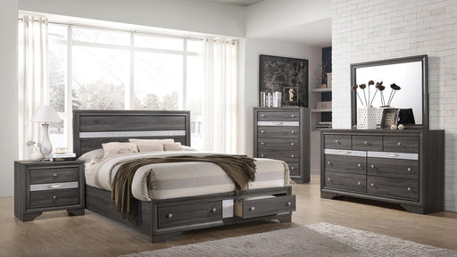 Matrix Full 5 Pc Bedroom Set in Gray - Matrix Full 5 Pc Bedroom Set in Gray