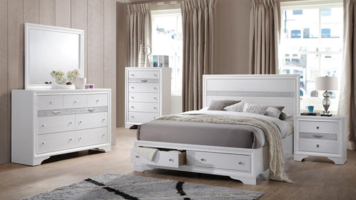 Matrix King 5 Pc Bedroom Set in White - Matrix King 5 Pc Bedroom Set in White