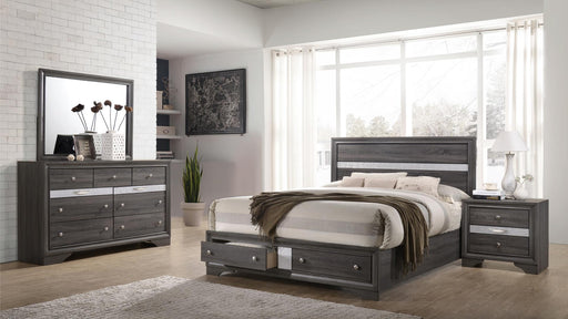 Matrix Queen 4 Pc Bedroom Set in Gray - Matrix Queen 4 Pc Bedroom Set in Gray