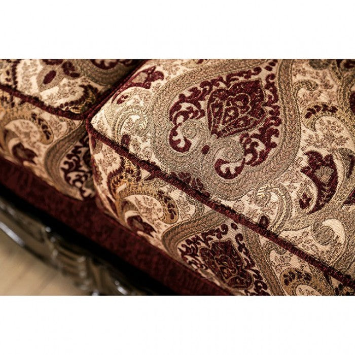Matteo Burgundy/Brown Sofa - SM6433-SF