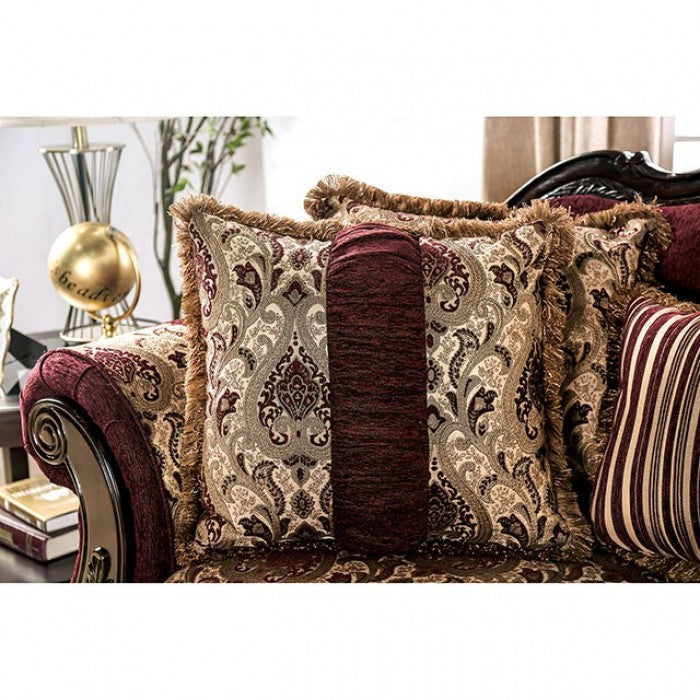 Matteo Burgundy/Brown Sofa - SM6433-SF