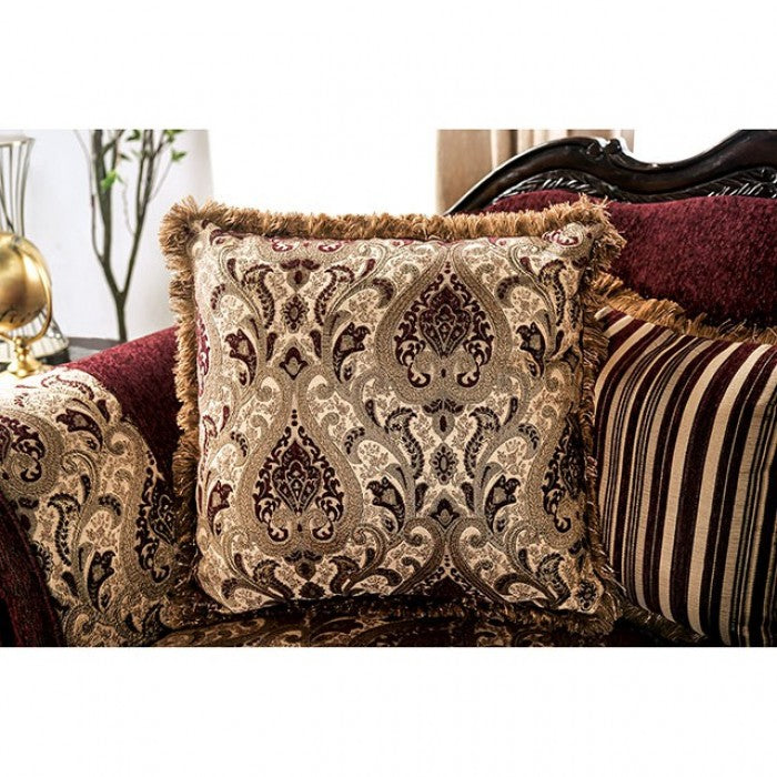 Matteo Burgundy/Brown Sofa - SM6433-SF