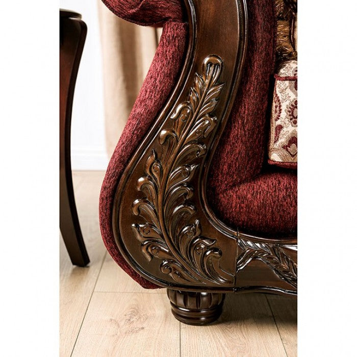 Matteo Burgundy/Brown Sofa - SM6433-SF