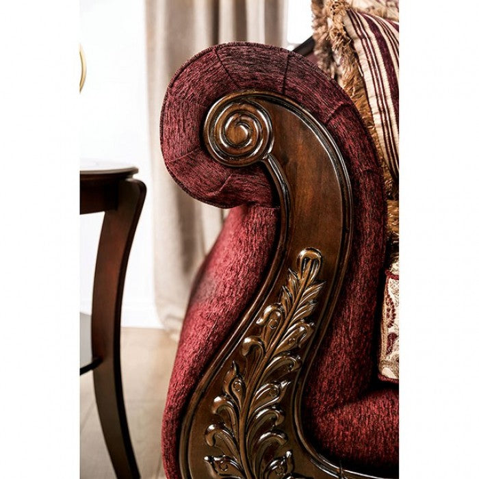 Matteo Burgundy/Brown Sofa - SM6433-SF