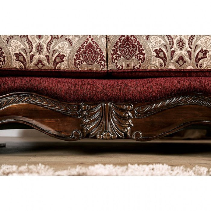 Matteo Burgundy/Brown Sofa - SM6433-SF