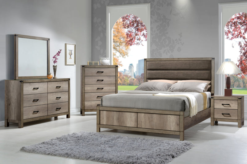 Matteo Melamine Full Upholstered Panel Bed - Gate FurnitureFull Bed