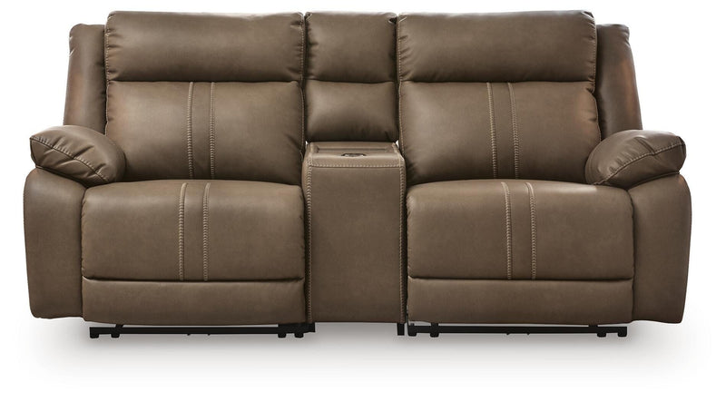 Max-Momentum Biscotti 3-Piece Power Reclining Sectional Loveseat with Audio Console - PC82305S2