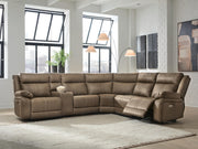 Max-Momentum Biscotti 6-Piece Power Reclining Sectional with Audio Console - PC82305S5