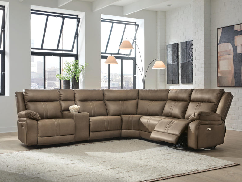Max-Momentum Biscotti 6-Piece Power Reclining Sectional with Audio Console - PC82305S5