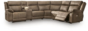 Max-Momentum Biscotti 6-Piece Power Reclining Sectional with Audio Console - PC82305S5