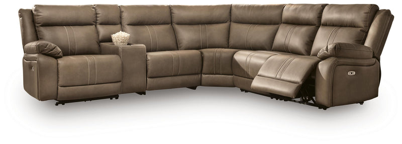 Max-Momentum Biscotti 6-Piece Power Reclining Sectional with Audio Console - PC82305S5