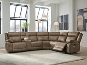 Max-Momentum Biscotti 6-Piece Power Reclining Sectional with Audio Console - PC82305S9