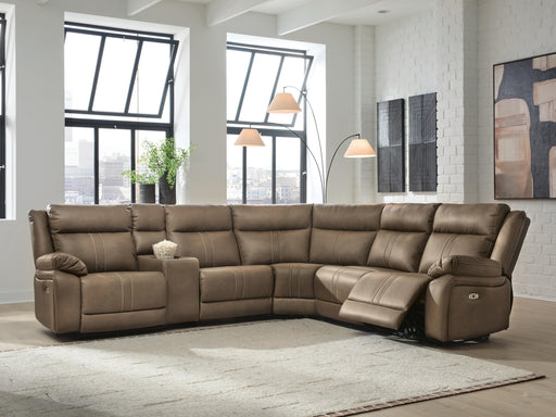 Max-Momentum Biscotti 6-Piece Power Reclining Sectional with Audio Console - PC82305S9