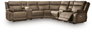 Max-Momentum Biscotti 7-Piece Power Reclining Sectional with Audio Consoles - PC82305S7