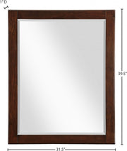 Maxine Wood Veneer And Iron Mirror in Brown - 848Brown-M