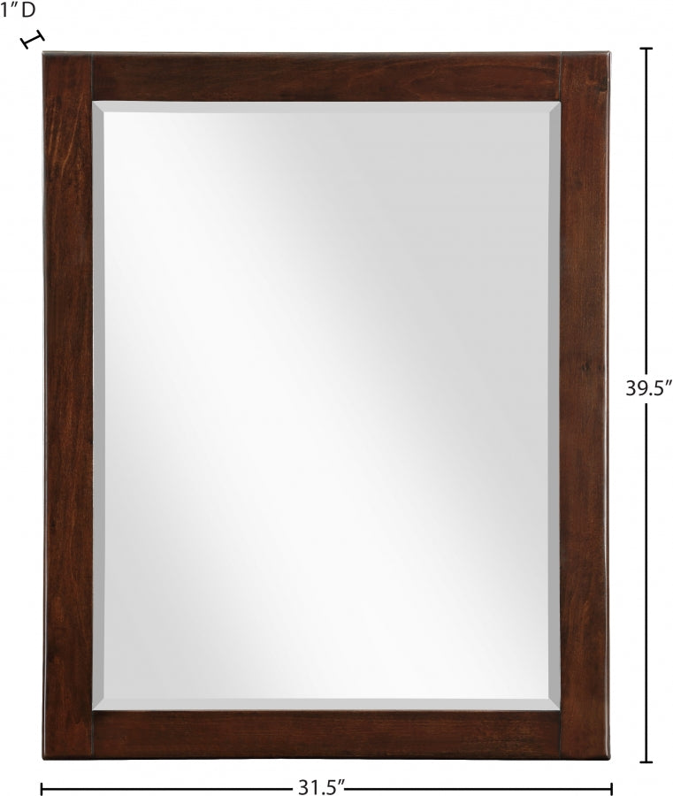 Maxine Wood Veneer And Iron Mirror in Brown - 848Brown-M