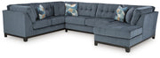 Maxon Place Navy 3-Piece Sectional with Chaise - 33003S2