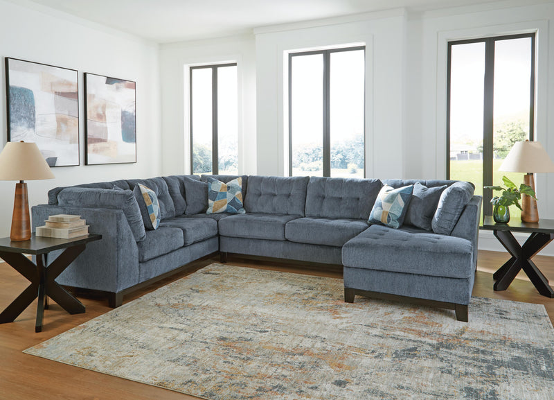 Maxon Place Navy 3-Piece Sectional with Chaise - 33003S2