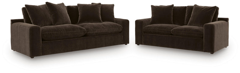 Maxton Heights Sofa and Loveseat in Bittersweet - PKG024756