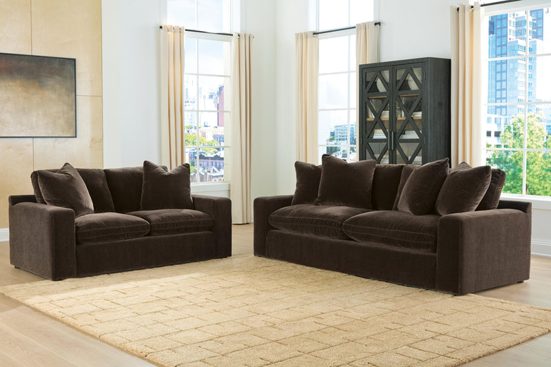 Maxton Heights Sofa and Loveseat in Bittersweet - PKG024756