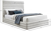 Maxwell Linen Textured Fabric Full Bed (3 Boxes) Cream - Gate FurnitureFull Bed