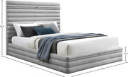 Maxwell Linen Textured Fabric King Bed (3 Boxes) Grey - Gate FurnitureKing Bed