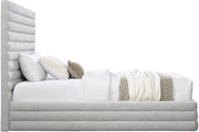 Maxwell Linen Textured Fabric Twin Twin Bed (3 Boxes) Grey - Gate FurnitureTwin Bed