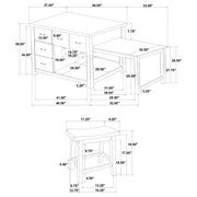 Mayfair 3-piece Kitchen Island with Extension Table Dark Oak - 182446
