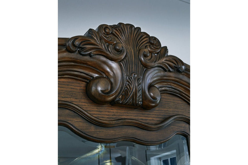 Maylee Dark Brown Dining Buffet and Hutch - Gate FurnitureCabinet