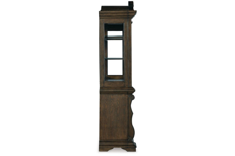 Maylee Dark Brown Dining Buffet and Hutch - Gate FurnitureCabinet