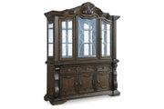 Maylee Dark Brown Dining Buffet and Hutch - Gate FurnitureCabinet