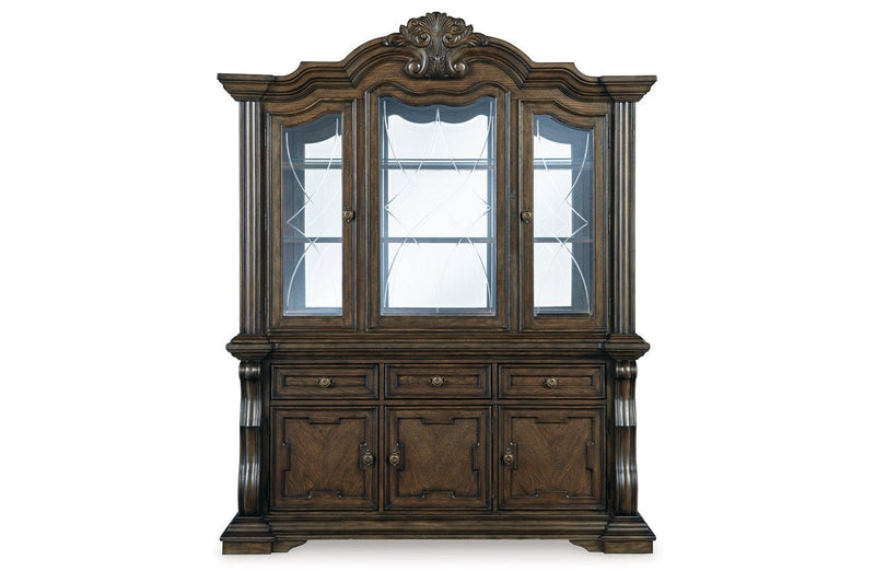 Maylee Dark Brown Dining Buffet and Hutch - Gate FurnitureCabinet