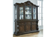 Maylee Dark Brown Dining Buffet and Hutch - Gate FurnitureCabinet